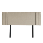Linen Fabric Queen Bed Deluxe Headboard Bedhead - Beige - Furniture > Bedroom