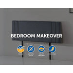 Linen Fabric Queen Bed Deluxe Headboard Bedhead - Grey - Furniture > Bedroom