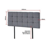 Linen Fabric Queen Bed Deluxe Headboard Bedhead - Grey - Furniture > Bedroom