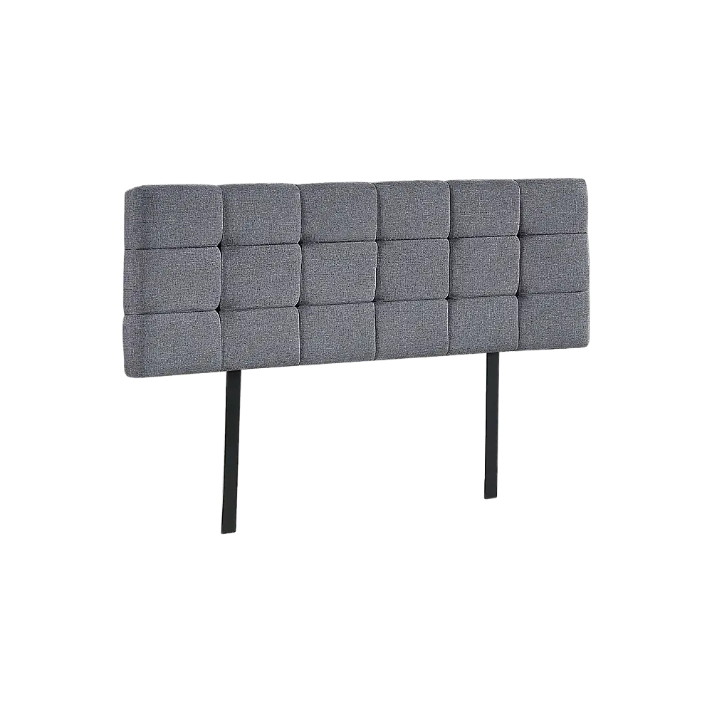 Linen Fabric Queen Bed Deluxe Headboard Bedhead - Grey - Furniture > Bedroom
