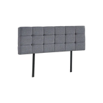 Linen Fabric Queen Bed Deluxe Headboard Bedhead - Grey - Furniture > Bedroom