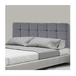Linen Fabric Queen Bed Deluxe Headboard Bedhead - Grey - Furniture > Bedroom
