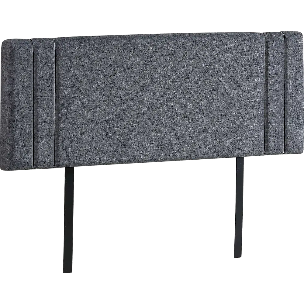 Linen Fabric Queen Bed Deluxe Headboard Bedhead - Grey - Furniture > Bedroom