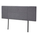 Linen Fabric Queen Bed Headboard Bedhead - Grey - Furniture > Bedroom