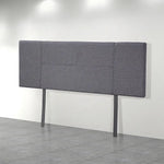 Linen Fabric Queen Bed Headboard Bedhead - Grey - Furniture > Bedroom