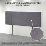 Linen Fabric Queen Bed Headboard Bedhead - Grey - Furniture > Bedroom
