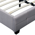 Linen Fabric Queen Deluxe Bed Frame Beige - Furniture > Bedroom > Beds & Bed Frames