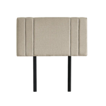 Linen Fabric Single Bed Deluxe Headboard Bedhead - Beige - Furniture > Bedroom