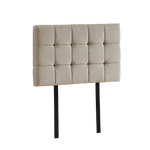 Linen Fabric Single Bed Deluxe Headboard Bedhead - Beige - Furniture > Bedroom