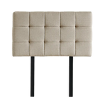 Linen Fabric Single Bed Deluxe Headboard Bedhead - Beige - Furniture > Bedroom