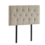Linen Fabric Single Bed Deluxe Headboard Bedhead - Beige - Furniture > Bedroom > Beds & Bed Frames