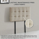Linen Fabric Single Bed Deluxe Headboard Bedhead - Beige - Furniture > Bedroom