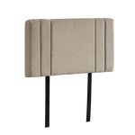 Linen Fabric Single Bed Deluxe Headboard Bedhead - Beige - Furniture > Bedroom