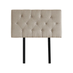 Linen Fabric Single Bed Deluxe Headboard Bedhead - Beige - Furniture > Bedroom > Beds & Bed Frames
