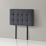 Linen Fabric Single Bed Deluxe Headboard Bedhead - Grey - Furniture > Bedroom