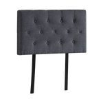 Linen Fabric Single Bed Deluxe Headboard Bedhead - Grey - Furniture > Bedroom