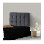 Linen Fabric Single Bed Deluxe Headboard Bedhead - Grey - Furniture > Bedroom