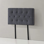 Linen Fabric Single Bed Deluxe Headboard Bedhead - Grey - Furniture > Bedroom