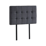 Linen Fabric Single Bed Deluxe Headboard Bedhead - Grey - Furniture > Bedroom