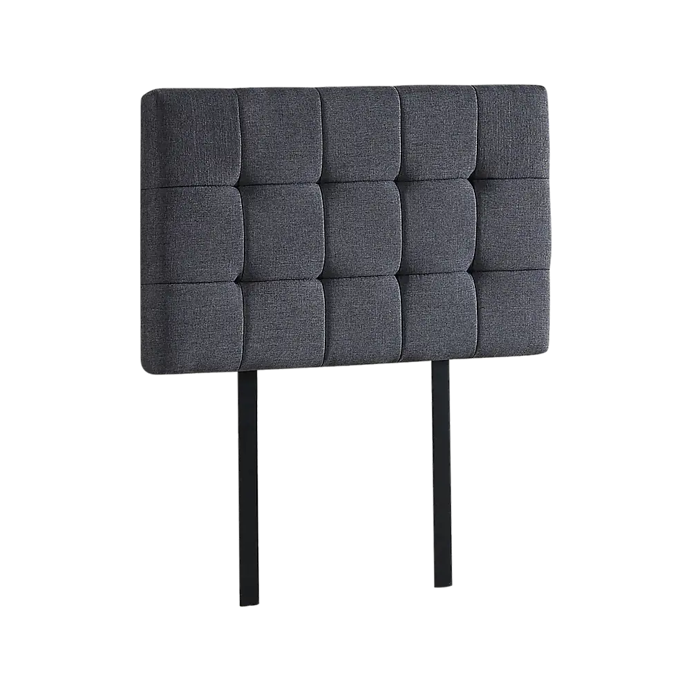 Linen Fabric Single Bed Deluxe Headboard Bedhead - Grey - Furniture > Bedroom