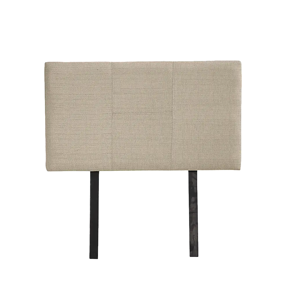 Linen Fabric Single Bed Headboard Bedhead - Beige - Furniture > Bedroom