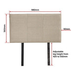 Linen Fabric Single Bed Headboard Bedhead - Beige - Furniture > Bedroom