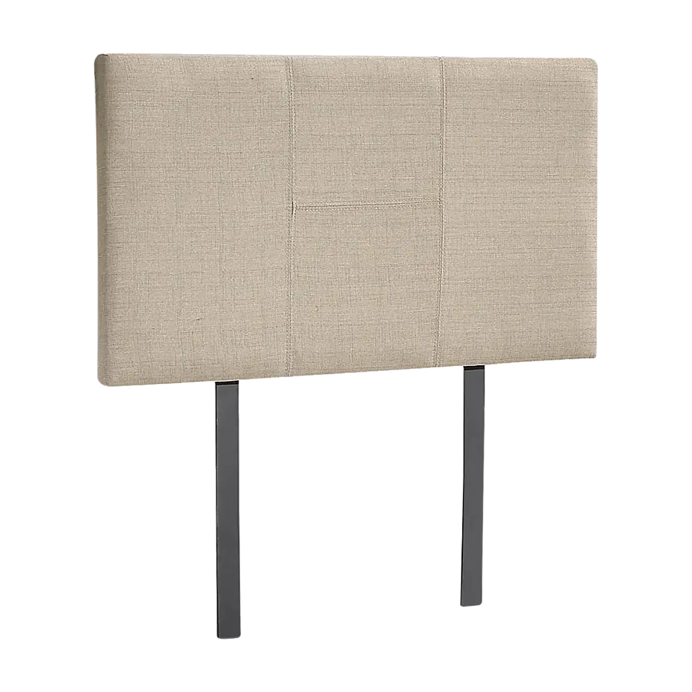 Linen Fabric Single Bed Headboard Bedhead - Beige - Furniture > Bedroom