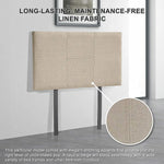 Linen Fabric Single Bed Headboard Bedhead - Beige - Furniture > Bedroom
