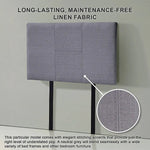 Linen Fabric Single Bed Headboard Bedhead - Grey - Furniture > Bedroom
