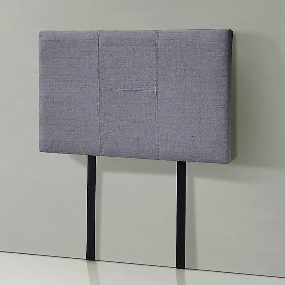 Linen Fabric Single Bed Headboard Bedhead - Grey - Furniture > Bedroom