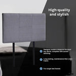 Linen Fabric Single Bed Headboard Bedhead - Grey - Furniture > Bedroom