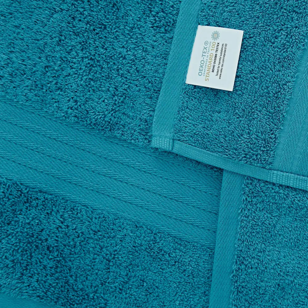 Linenland 4 Piece Cotton Bath Towels Set - Blue - Home & Garden > Bathroom Accessories