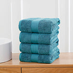 Linenland 4 Piece Cotton Bath Towels Set - Blue - Home & Garden > Bathroom Accessories
