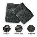 Linenland 4 Piece Cotton Bath Towels Set - Charcoal - Home & Garden > Bathroom Accessories