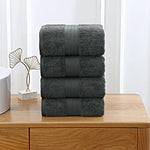 Linenland 4 Piece Cotton Bath Towels Set - Charcoal - Home & Garden > Bathroom Accessories