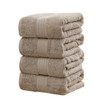 Linenland 4 Piece Cotton Bath Towels Set - Sandstone - Home & Garden > Bathroom Accessories