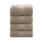 Linenland 4 Piece Cotton Bath Towels Set - Sandstone - Home & Garden > Bathroom Accessories
