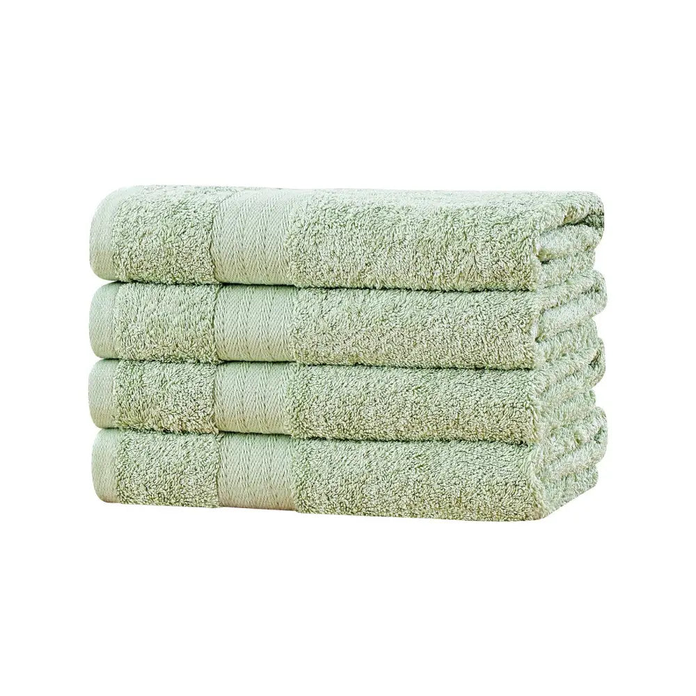 Linenland Bath Towel 4 Piece Cotton Hand Towels Set - Sage Green - Home & Garden > Bathroom Accessories