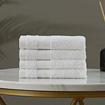 Linenland Bath Towel Set - 4 Piece Cotton Washcloths - White - Home & Garden > Bathroom Accessories