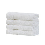 Linenland Bath Towel Set - 4 Piece Cotton Washcloths - White - Home & Garden > Bathroom Accessories