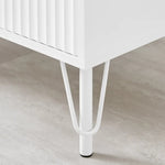 Lisa Wavy Fluted Bedside Table in White - Furniture > Bedroom > Bedside Tables