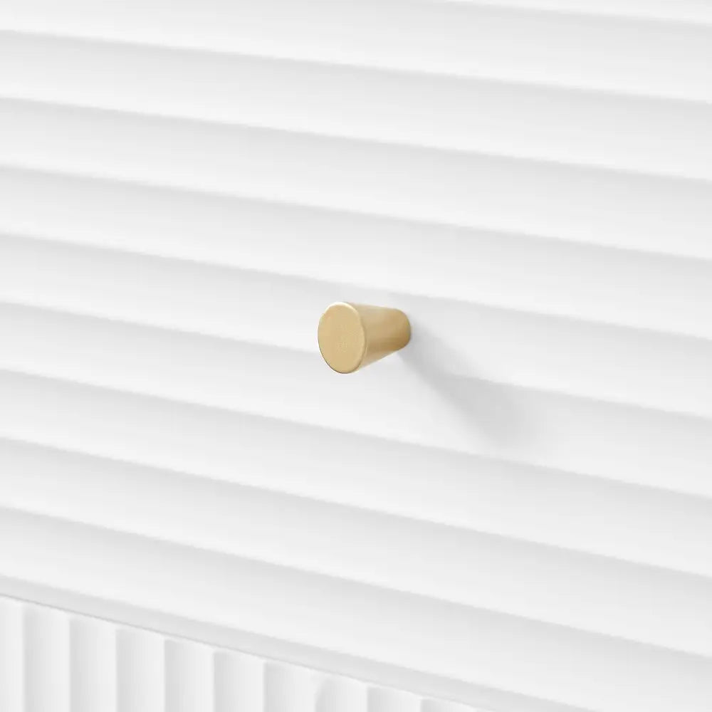 Lisa Wavy Fluted Bedside Table in White - Furniture > Bedroom > Bedside Tables