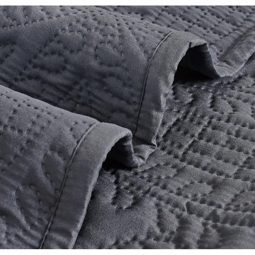 Lisbon Quilted 3 Pieces Embossed Coverlet Set-queen/double charcoal - Home & Garden > Kitchenware > Oven Mitts & Pot
