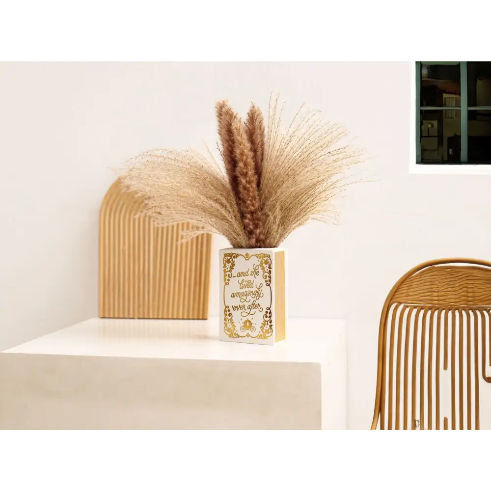 Literary Book Vase - Creative Ceramic Planter & Desk Organizer(Golden Book) - Home & Garden > Decor > Vases & Table
