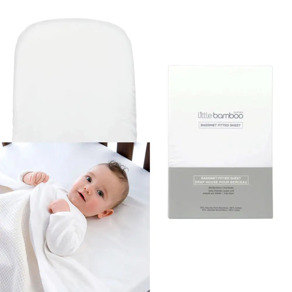 Little Bamboo Fitted Sheet Pram/Moses Basket 72x35x10cm - Home & Garden > Bedding