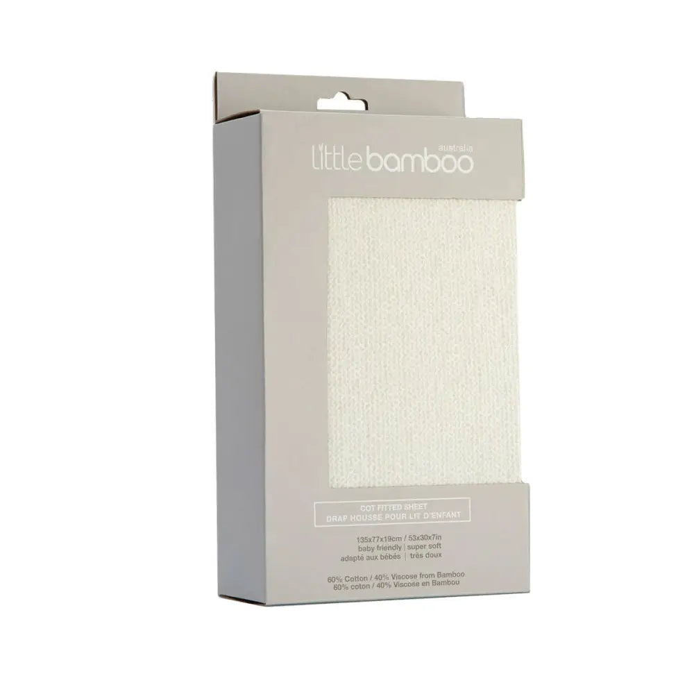 Little Bamboo Jersey Fitted Sheet Cot Size Marle Whisper - Home & Garden > Bedding