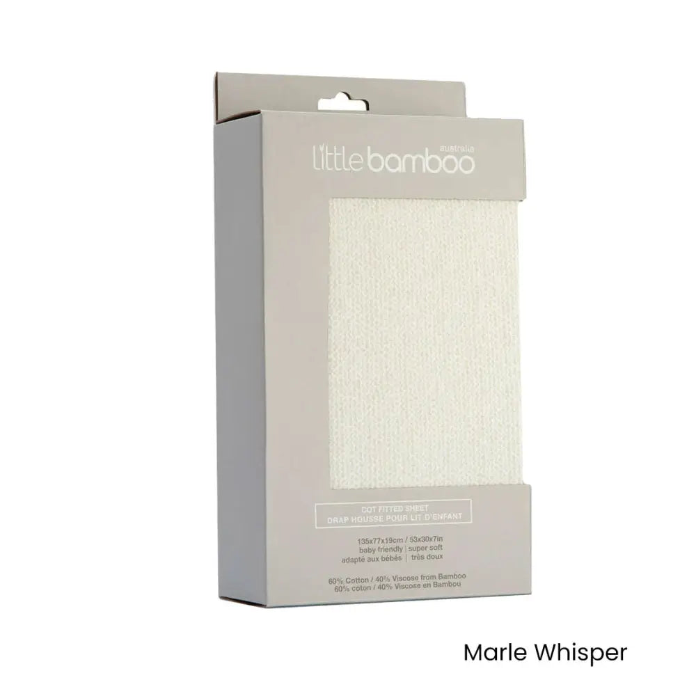 Little Bamboo Jersey Fitted Sheet Cot Size Marle Whisper - Home & Garden > Bedding