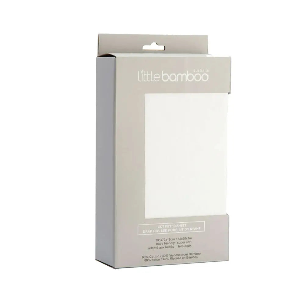 Little Bamboo Jersey Fitted Sheet Cot Size Natural - Home & Garden > Bedding