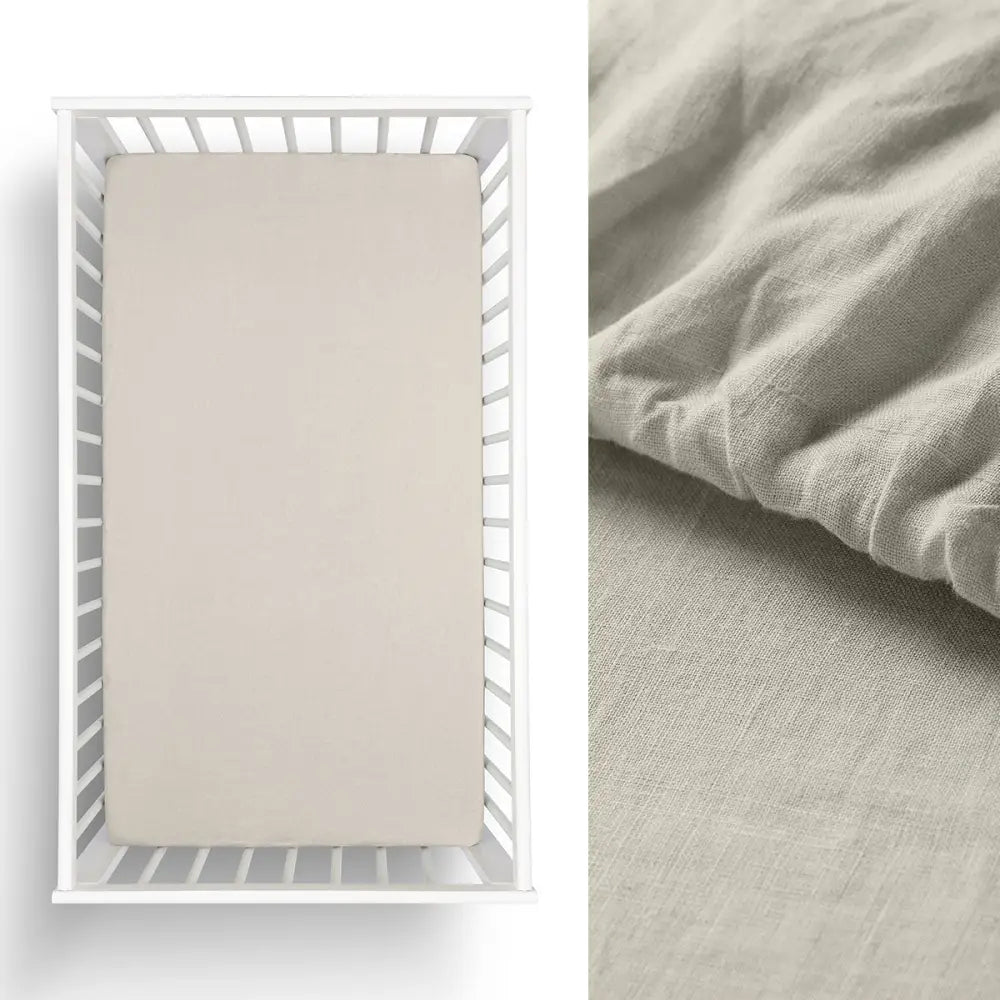 Little Gem 1 Pc Natural Hemp Cot Fitted Sheet - Home & Garden > Bedding