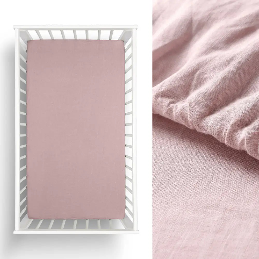 Little Gem 1 Pc Pale Mauve Hemp Cot Fitted Sheet - Home & Garden > Bedding